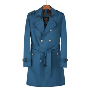 Classic Denim Short Trench Coat with Detachable Liner