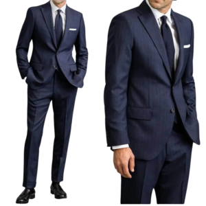 Classic Navy Pinstripe Business Suit