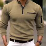 Knitted Slim Fit Workout Polo Tee