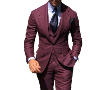 Slim Fit Brown Three-Piece Wedding Tuxedo
