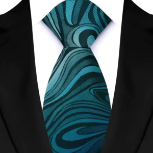 Ocean Teal Swirl Abstract Tie