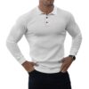 Ribbed Knit Classic Polo Button-Up